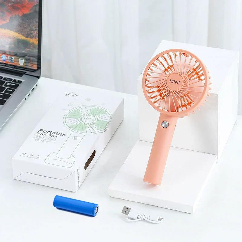 Mini ventilador de mano portátil para escritorio, enfriador de aire recargable para estudiantes