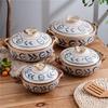 Керамическая Кастрюля Японский Глиняный Горшок для Супа Ручная Роспись Арабеск Кухонная Посуда Горшок для Тушения Кухня Дом Маленький Соусник Кухонные Принадлежности