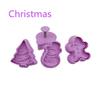 4pcs Stamp Biscuit Mold 3D Cookie Plunger Cutter Pastry Decorating DIY Food Fondant Baking Mould Tool Christmas Tree Snowman