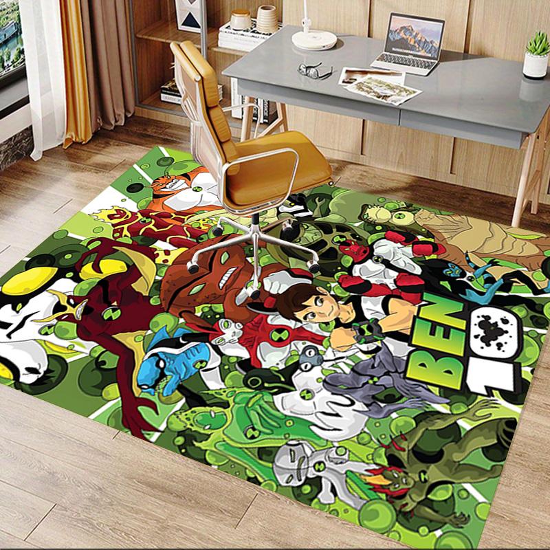 1pc Ben Ultimate Alien Carpet for Playroom Bedroom Living Room Sofa Home Decor,kids Game Area Rug Non-slip Floor Mat Y73044