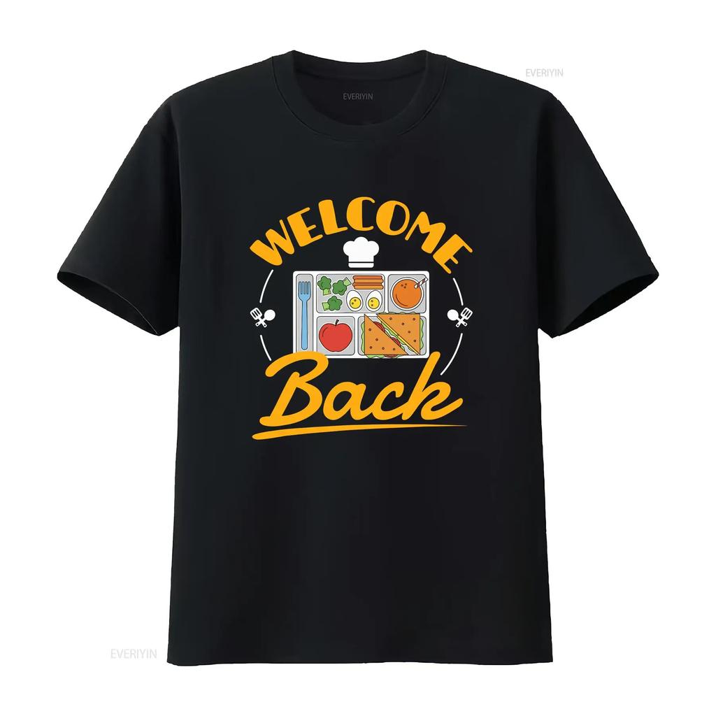 Lunch Lady Welcome Back To School T Shirt Funny Cafeteria Worker For Squad Vintage Homme Streetwear Casual Soft Graphic