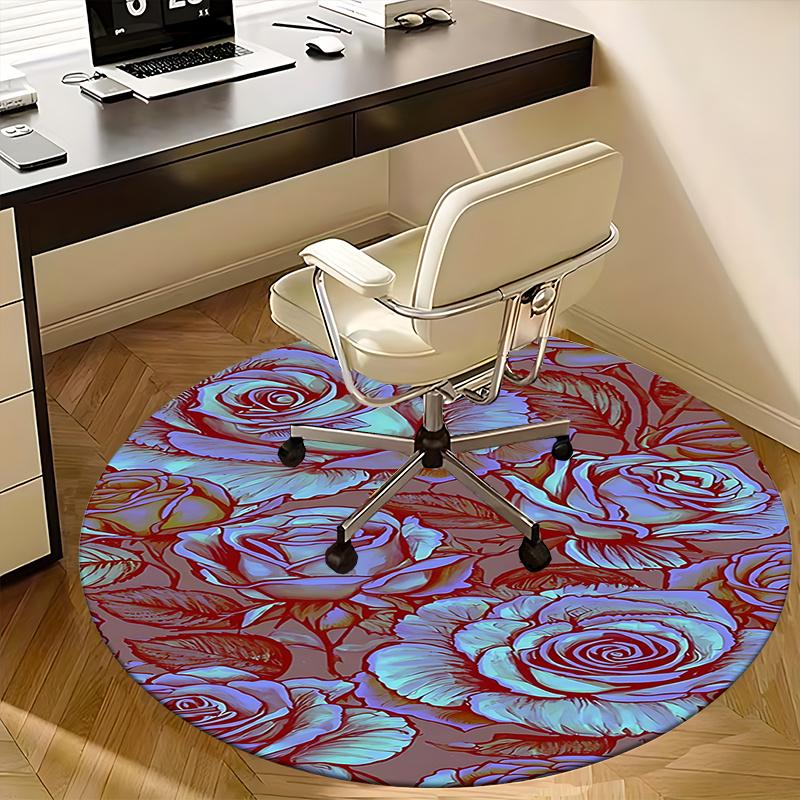 Elegant Rose Pattern Office Carpet Chair Mats, Home Decor, Sofa Rug, Office Carpet Gift for Any Room1118089a