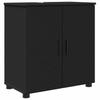 Bathroom Furniture Set 5 pcs Black Engineered Wood & Metal