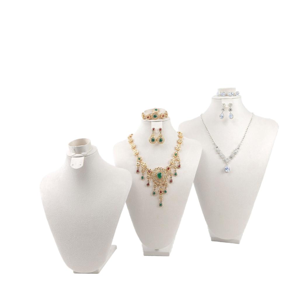Light Luxury Jewelry Portrait Neck Flannel Necklace Display Rack, Counter Model Set Combination Pendant Rack Jewelry Rack