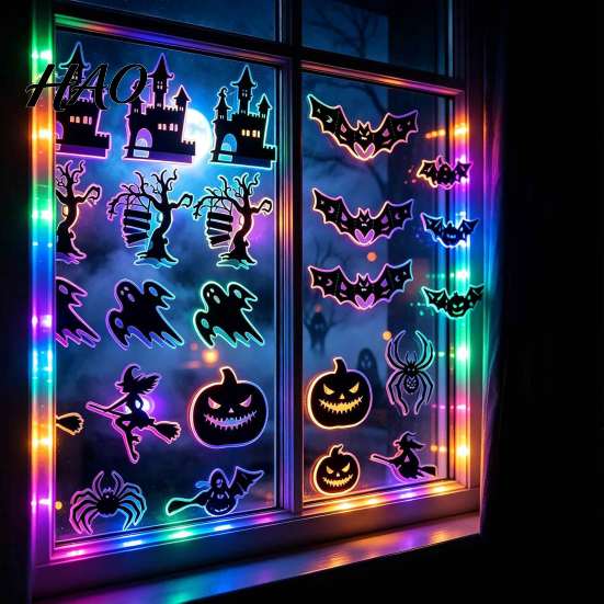 Creepy Festival Home Accents Halloween 3D Spider Bat Wall Decals, Removable PVC Stickers with Scary Party Decorations Self Adhesive for Window Glass,
