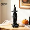 Жуткое Halloween-ное Центральное Украшение Стола Статуэтка Ведьмы, Смоляная Фигурка Готического Дерева, Винтажная Ручная Работа Фигурка для Стола Темная Фэнтези Украшение Настольное,