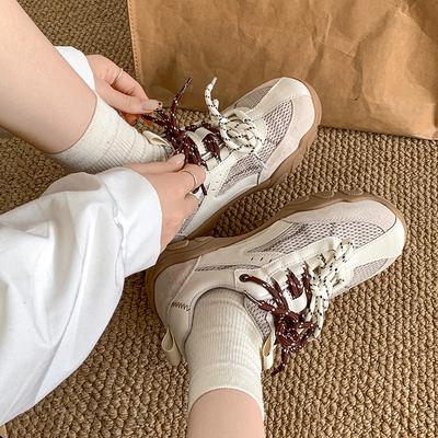 Модный тренд ретро показывая ноги маленькая платформа папы обувь женская 2025 новая осень и зима легкая увеличивающая рост спортивная обувь