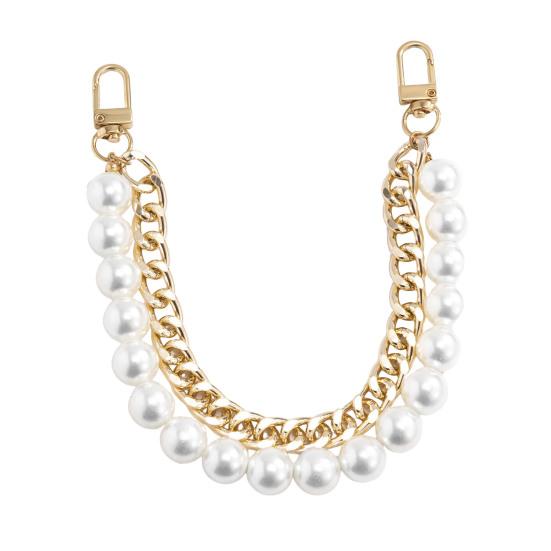 Ручки для сумок со сменными цепочками и зажимами, двухслойная искусственная жемчужина, толстая цепочка, декоративный ремень для сумки через плечо, съемная цепочка для сумок своими руками