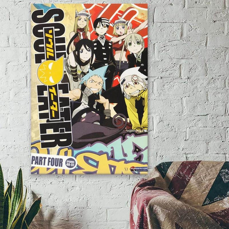 Рамка из цельного дерева Soul Eater Аниме HD Печать Плакат Холст Картина Картина в скандинавском стиле Настенное искусство Современная модульная гостиная Домашнее украшение