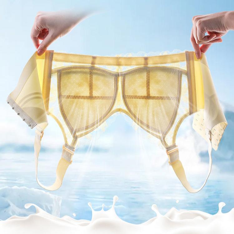 Тонкий дышащий бюстгальтер для женщин больших размеров, собранный, без косточек, с регулируемыми бретелями, с двойной поддержкой груди, пуш-ап