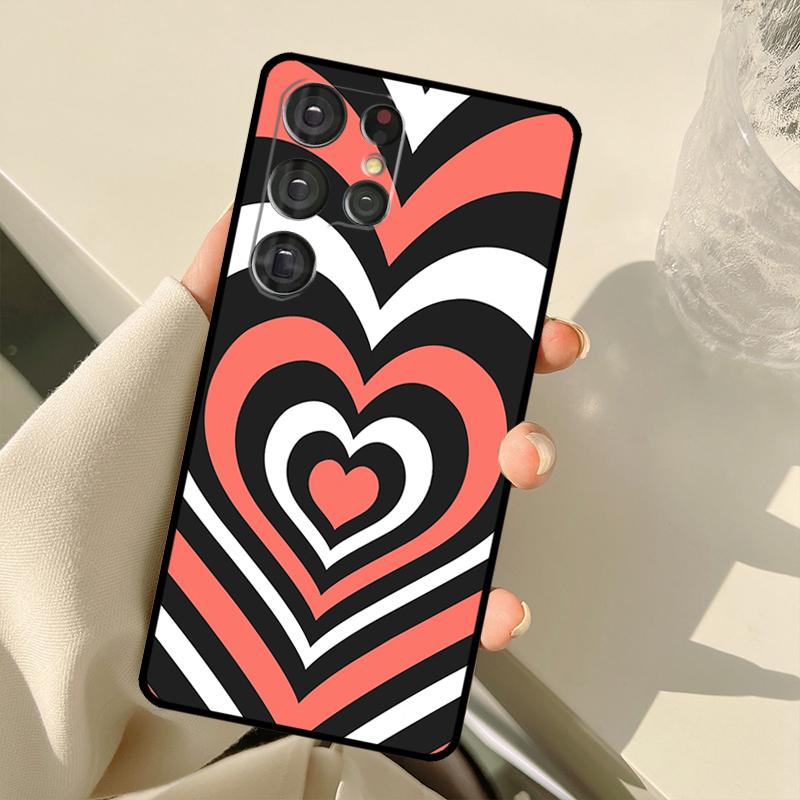 Latte Love Тоннель Коричневое Сердце Чехол Для Samsung Galaxy S22 Ultra S21 S20 S24 S25 Ultra S9 S10 Plus S23 FE S25 FE Задняя Крышка