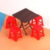 1Set 1:12 Dollhouse Miniature Folding Table Stool Dining Table Furniture Home Model Decor Toy Doll House Accessories