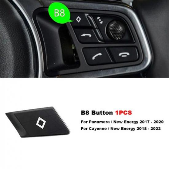 1x Matte Black Car Steering Wheel Switch Button Fix For Porsche Panamera 2017-20