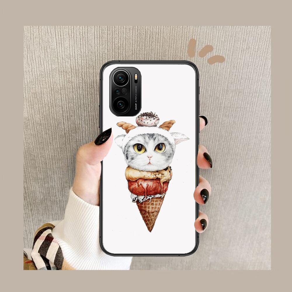 Funny Cartoon Cat Phone Case For Xiaomi Redmi POCO F1 F2 F3 X3 Pro M3 9C 10T Lite NFC Black Cover Silicone Back Prett Mi 10 Ultr