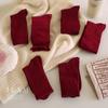 Новогодние Анкара Красные Гольфы до Икры Тренд Мода Универсальные Бордовые Хлопковые Средние Чулки