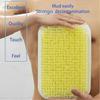 Exfoliating back brush for hands-free shower use