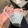 Розовые трусики с низкой посадкой, кружевом и бантиком, сексуальные, дышащие