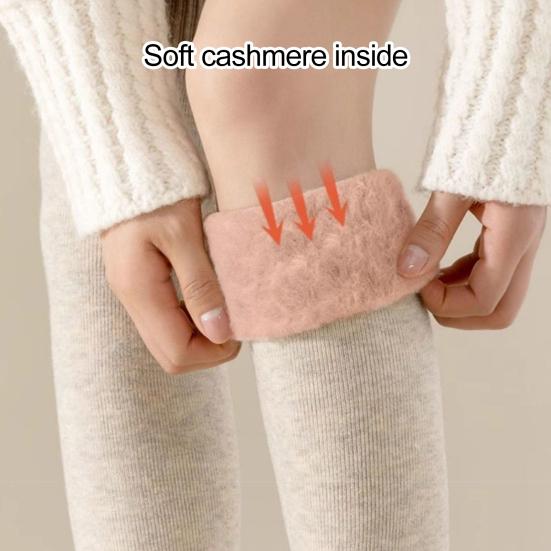 1 пара женских зимних носков Tihick Plush выше колена, противоскользящие, однотонные, теплые