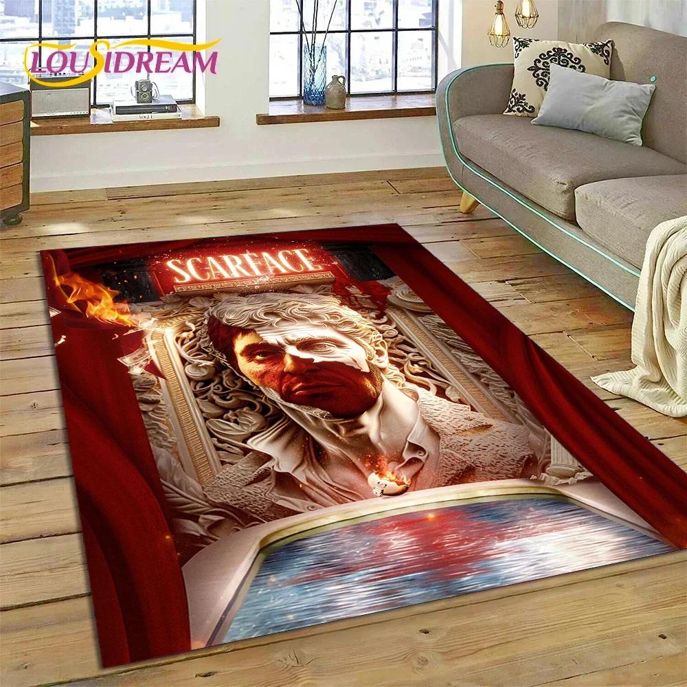 Ковер с 3D-печатью Тони из «Лица со шрамом» для спальни, гостиной, домашнего дивана, детских игр, большой декоративный коврик для пола, подарок