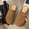 Retro Thick-bottomed Boken Bag Head Half Slippers Women's Outer Wear 2025 Spring and Autumn New Lazy One-pedal Bag Head Slippers