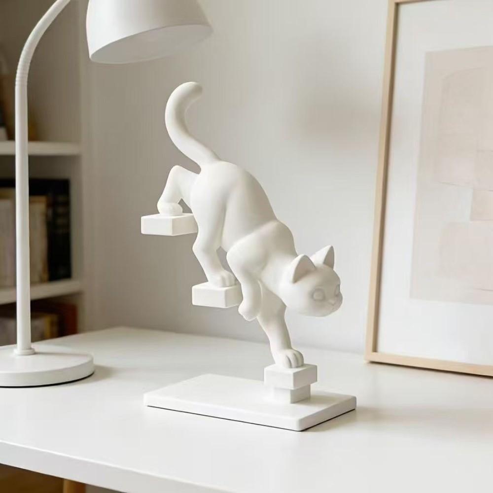 Unique Cat Descending Stairs Statues 3D Printed Nordic-Style Ornaments Home Decoration