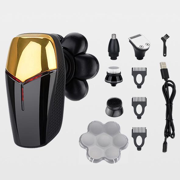 7D Rechargeable Electric Shaver for Bald Heads and Beards - Portable and Self-Help Hair Remover