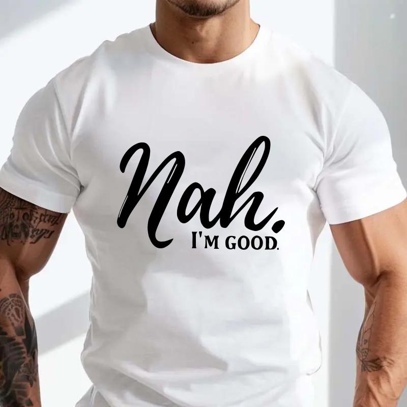 Мужская футболка Nah Im Good Быстросохнущая Дышащая Удобная Повседневная С круглым вырезом С короткими рукавами Машинная Мотоциклетная Футболки