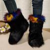 2024 Women's Winter Boots, Women's Fluffy Plush Warm Snow Boots, Luxury Shoes, Women's Fur Boots, 2024able Winter Shoes