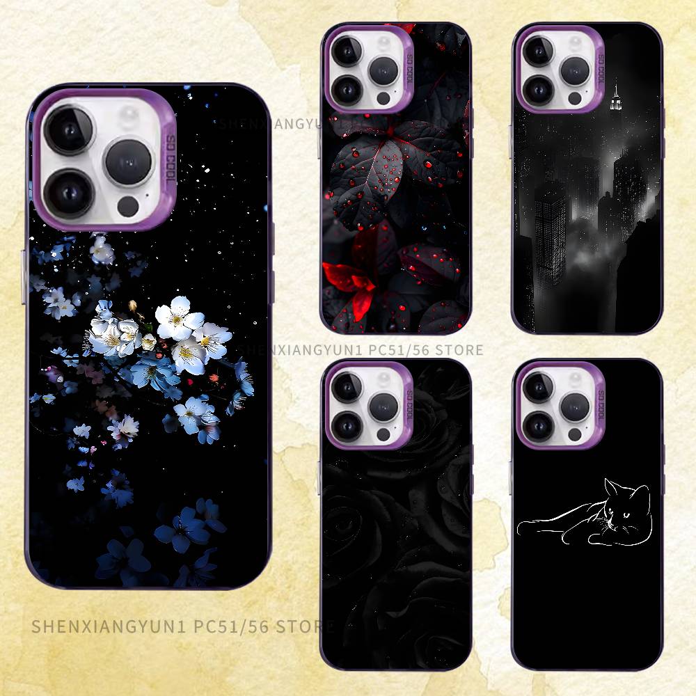 Черный Косметический Кейс iPhone 17,16e,16,15,14,13,12,11 Pro Max X XS Air Plus Задняя Крышка