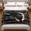 Bat Raven Theme Soft Blanket Personalized Custom Name Text Print Warm Blanket Home Sofa Bedroom Decor