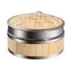 Bamboo Braided Steamer with Cover Rice Cooker Steaming Grid for Meals Dumplings Basket Steam Pot Cage Kitchen Cooking Utensils