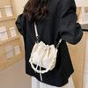 Fashion Pleated Bucket Bag New Women's Messenger Bag Niche Simple Portable Shoulder Backpack