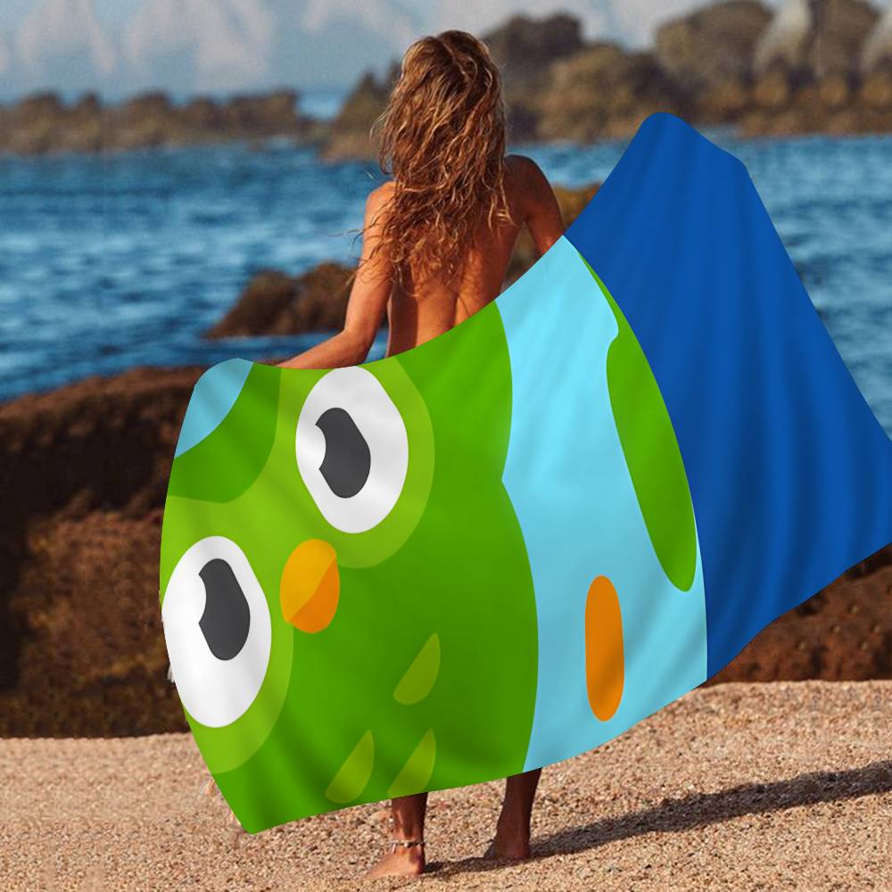 Funny D-Duolingo Microfiber Printed Beach Towel Mountain Climbing Yoga Beach Swimming Running Absorbent Soft Towel