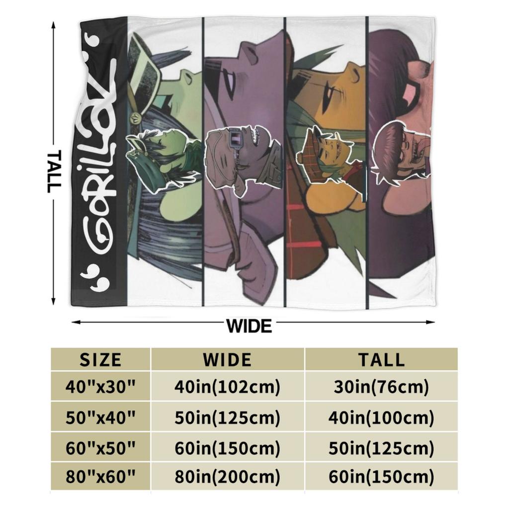 Одеяла музыкальной группы G-Gorillaz Супер теплые пушистые плюшевые одеяла для детей и взрослых, накидки для дивана, кресла, софы, кровати, покрывало