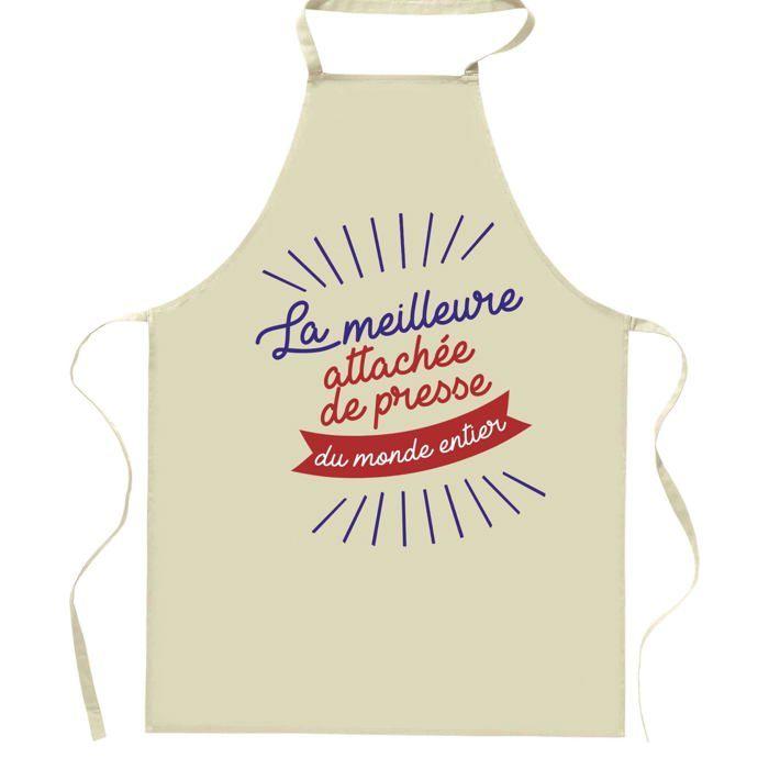 Planetee Tablier de cuisine attachée de presse Meilleure du Monde entier | Cadeau Original Humour pour Cuisinière Vêtement Blouse