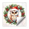 Festival Atmosphere Supplies Christmas Owl Wreath Static Window Cling, Winter Holiday Glass Sticker, Customizable Patterns No?Glue Reusable