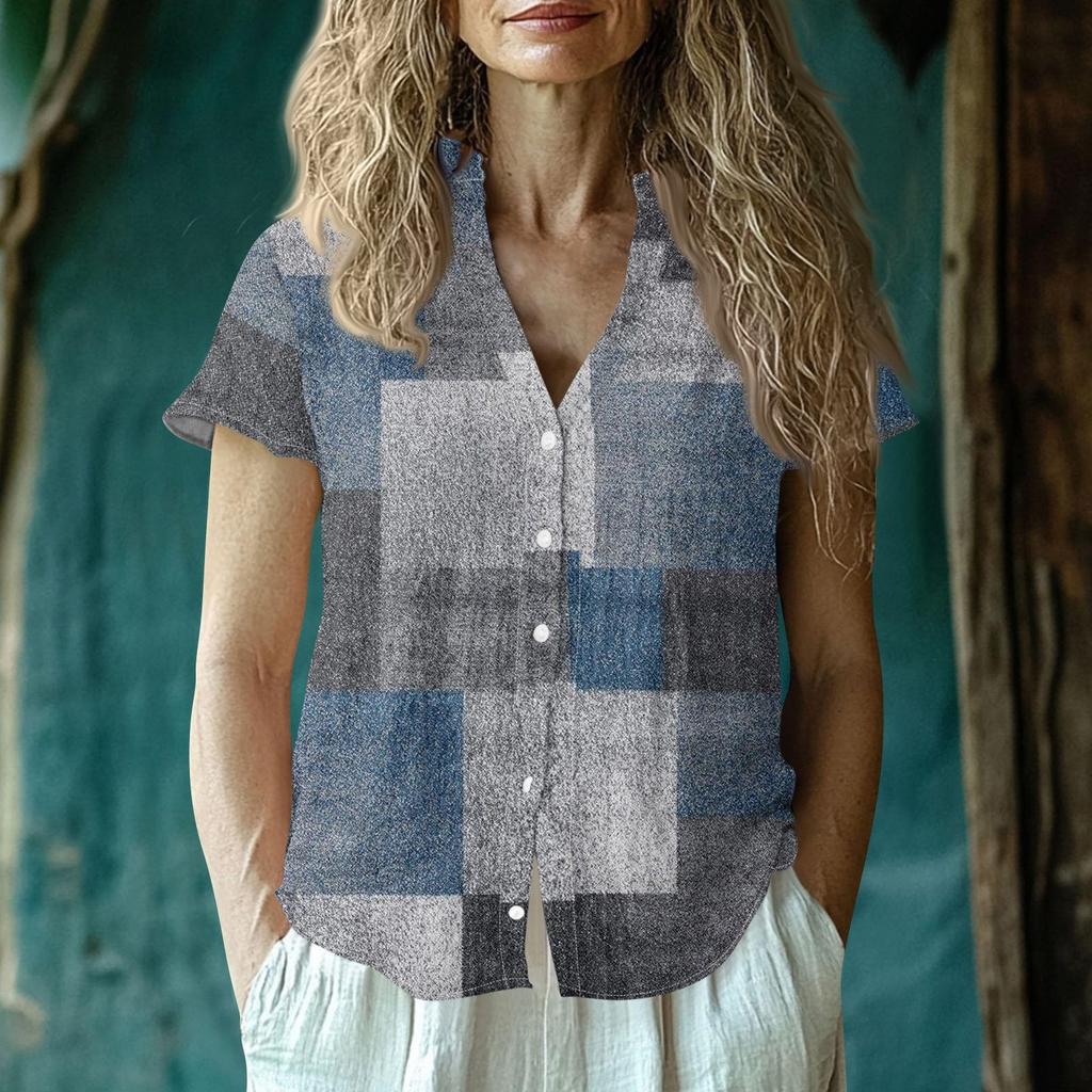 Женская повседневная футболка с коротким рукавом и V-образным вырезом, футболка с принтом