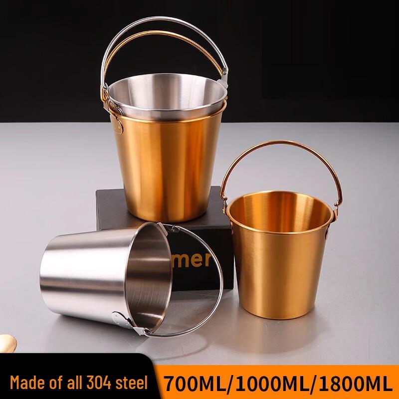Portable 304 Stainless Steel Ice & Snack Bucket