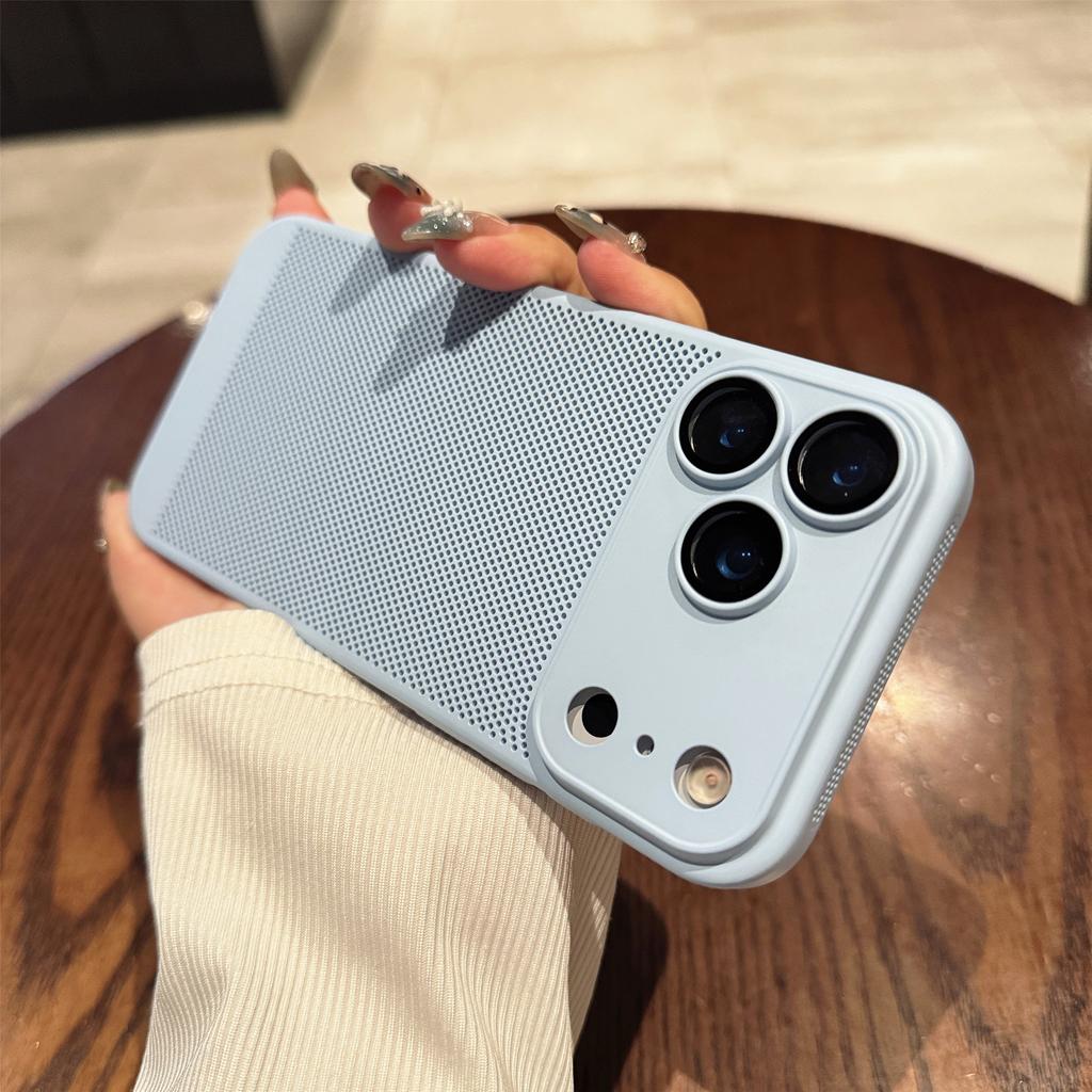 Матовый охлаждающий корпус-сетка с защитой от перегрева для iPhone 17 Air 16 16E 15 14 13 12 11 Pro Max Plus, Жесткий чехол с защитой стеклянной линзы