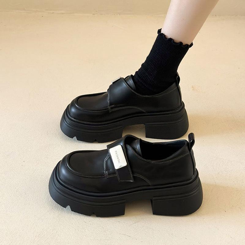 British Style Small Leather Shoes Women's 2025 New Autumn Versatile Thick Sole Height Increase with Skirt Versatile JK Loafer Single Shoes
