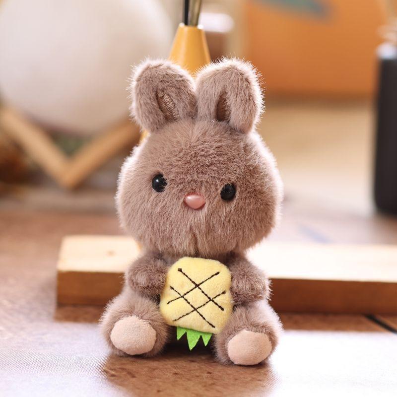 Plush Bunny Keychain With Soft Short Plush For Backpack And Bag Decor
