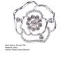 Hollow Glossy Rose Flower Brooch Sparkling Rhinestones Inlaid Pin Luxury Wedding Dress Badge Women Sweater Coat Jewelry Accesorries