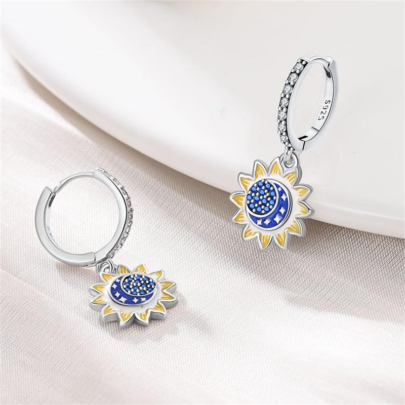Новые серьги из серебра 925 пробы, серьги-кольца с бабочкой, светлячком, божьей коровкой, кактусом, звездой-хамелеоном, двойные серьги-кольца, модные вечерние уникальные ювелирные изделия