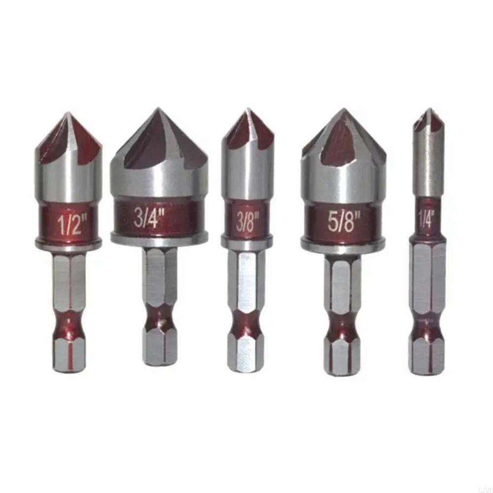 Hex Shank Chamfer Drill Bit Hole Opener Chamfering Tool Drill Bit Set  Carpentry Power Tool