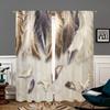 2 шт., шторы из перьев - полузатемняющие - подходят для гостиной, спальни, кухни, для украшения дома