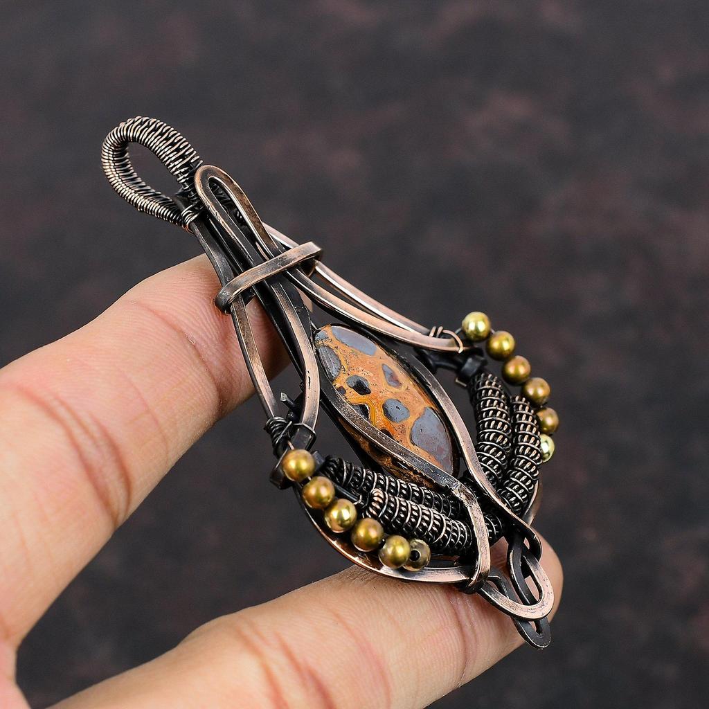 Подвеска из боксита, подвеска из медной проволоки, ювелирные изделия из боксита, подвеска ручной работы, ювелирные изделия из медной проволоки, подарок для мамы, подвеска из натурального драгоценного камня