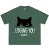Cat Judging You Silently Funny Cute Cat Meme T Shirt Unisex Unisex Fashion Tshirt Summer Shortsleeved Loose Casual Cotton Tshirts