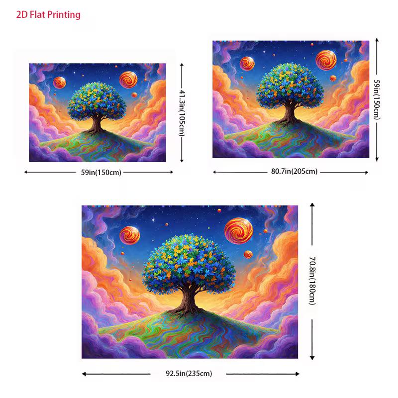 2D Cosmic Tree Backdrop for Fantasy, Celestial or Magical-themed Party Decoration