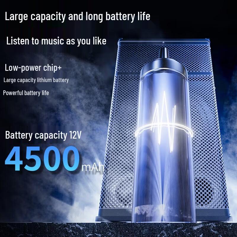 Портативная Bluetooth-колонка на колесиках Newmine N520, 12 дюймов, с двумя микрофонами, штекер CN (адаптер в комплекте) (Китайская версия)