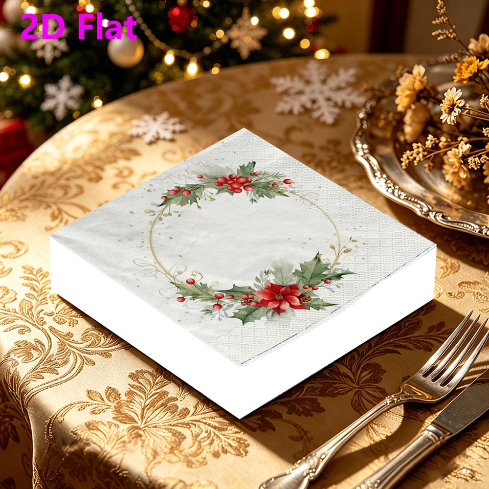 20pcs Disposable Napkins with Fruit flower Pattern Print for Wedding,Parties,and Daily Use for Thanksgiving Fall Christmas Table Decoration